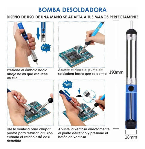 Kit Cautin Para Soldar Eléctrico Punta Tipo Lápiz Estaño