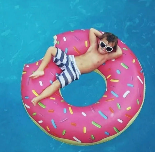 Flotador Inflable Diseño Donut 120cm Piscinas Verano Niños
