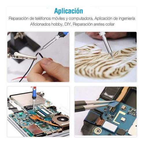 Kit Cautin Para Soldar Eléctrico Punta Tipo Lápiz Estaño
